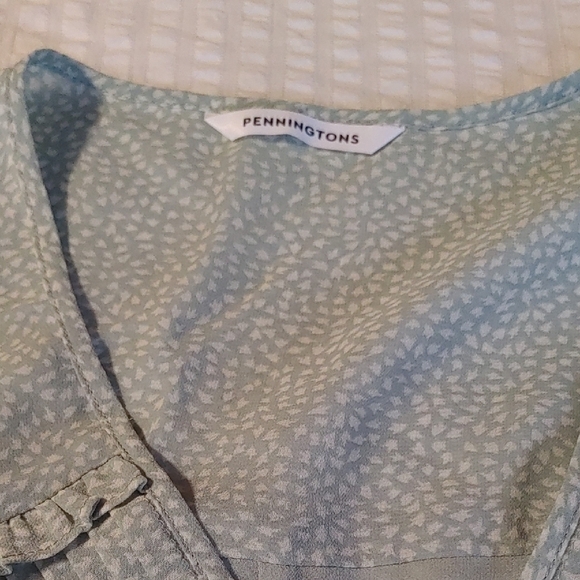 Lightweight Women's Lined Sleeveless Pale Green & White Blouse/Tunic 3X - Picture 2 of 9